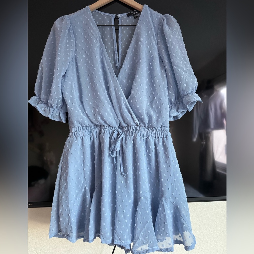 Trixxi Light Blue Dress Textured Top